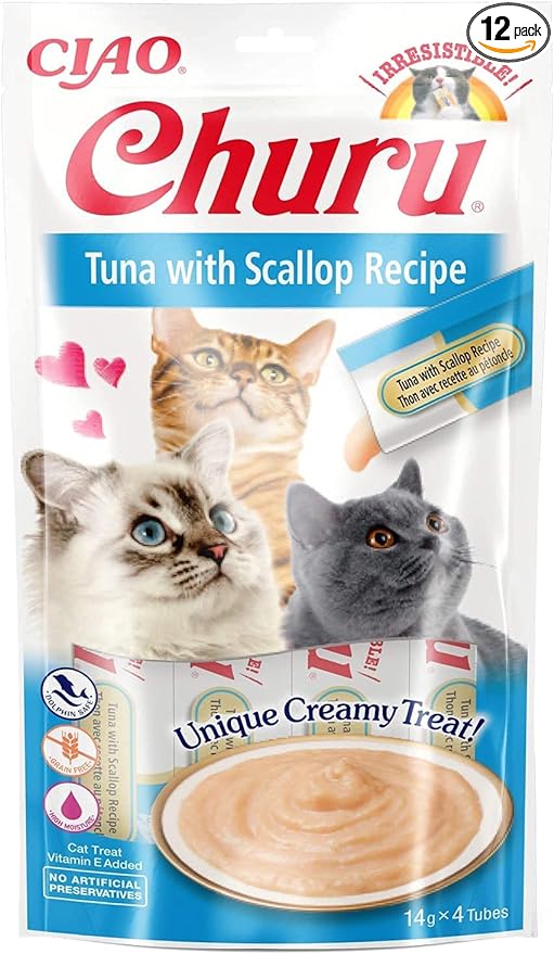 Ciao Churu Cat Treats Tuna Scallop Flavour 4 x 14g inabafoods